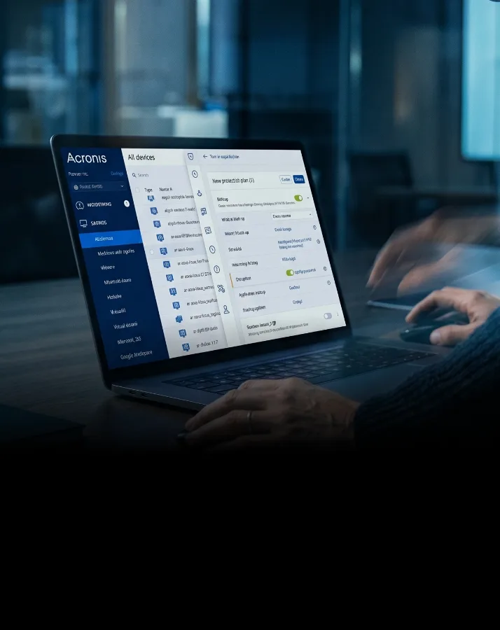 Painel do Acronis Cyber Protect Cloud